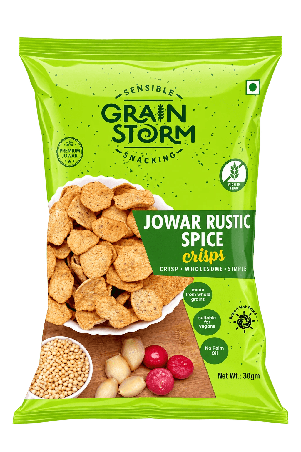 Grainstorm Jowar Rustic Spice Crisps — 30g