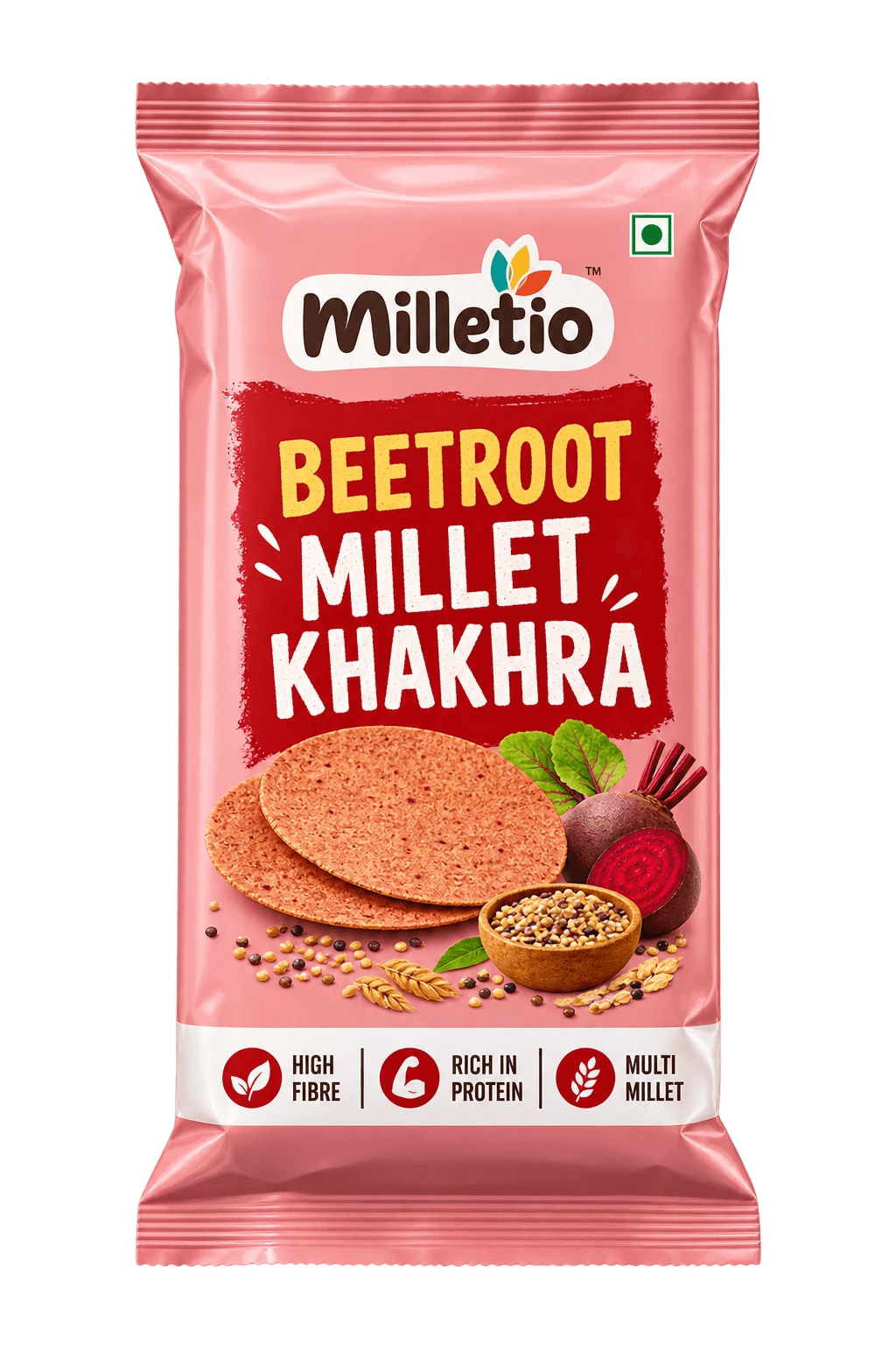 Milletio Beetroot Millet Khakhra