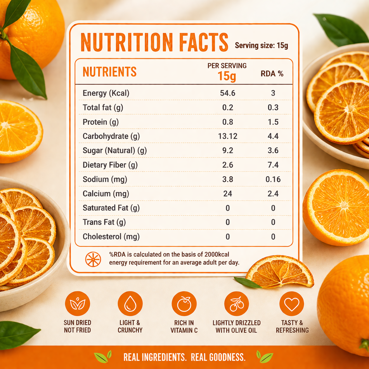 Crispy Orange Chips | Natural Fruit Snack | No Added Sugar thumbnail 3