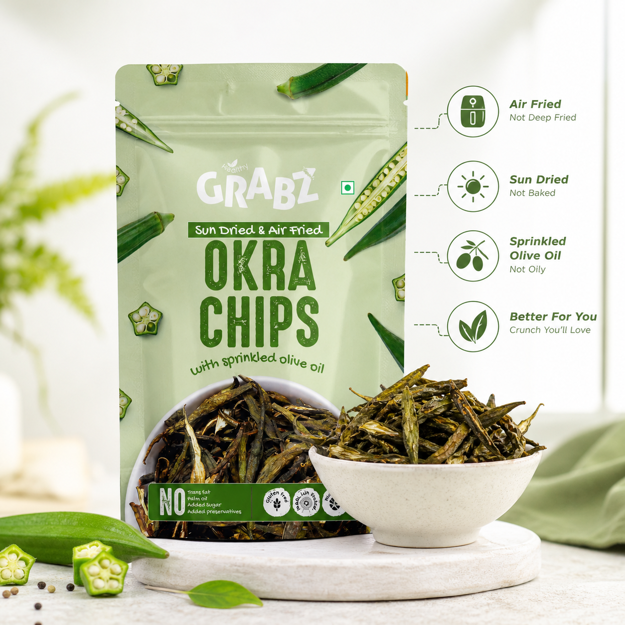 Crispy Okra Chips | Air-Cooked Bhindi Snack