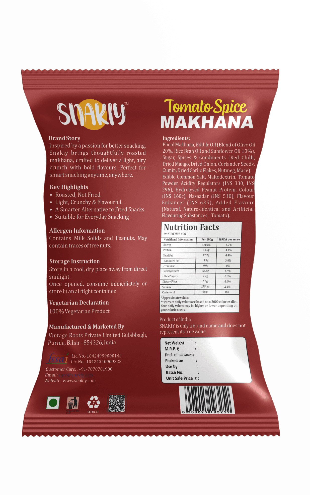 Snakiy Pani Puri Makhana — 90g