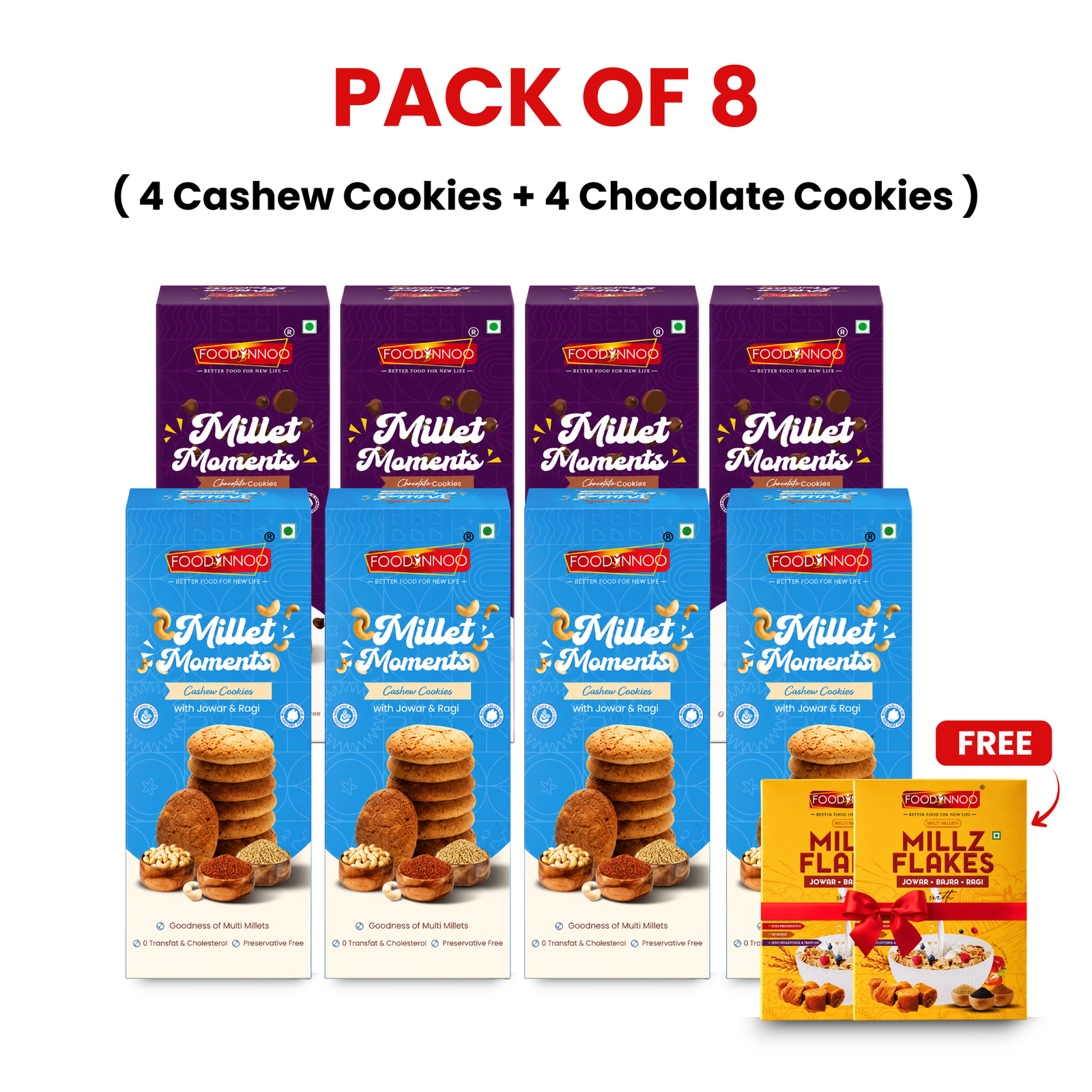 Millet Moments – Cashew & Chocolate Cookies (Pack of 8) — image 1 of 10