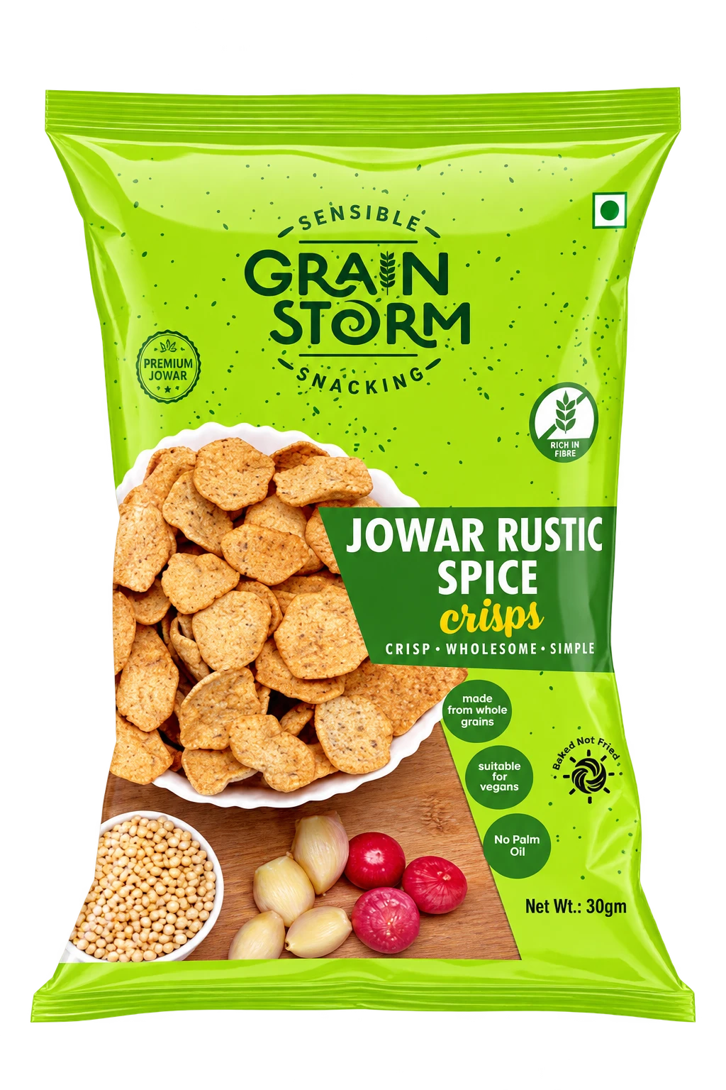 Grainstorm Jowar Rustic Spice Crisps — 30g